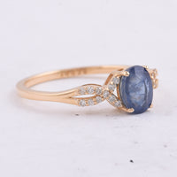 1.19 Ct Oval Natural Sapphire 14K Gold Ring