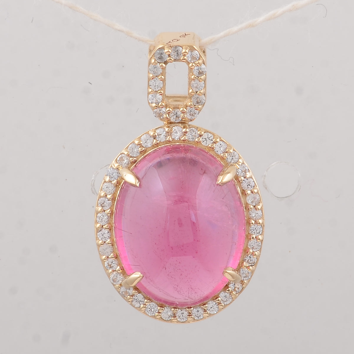 4.08 Ct Oval Tourmaline 9K Gold Pendant