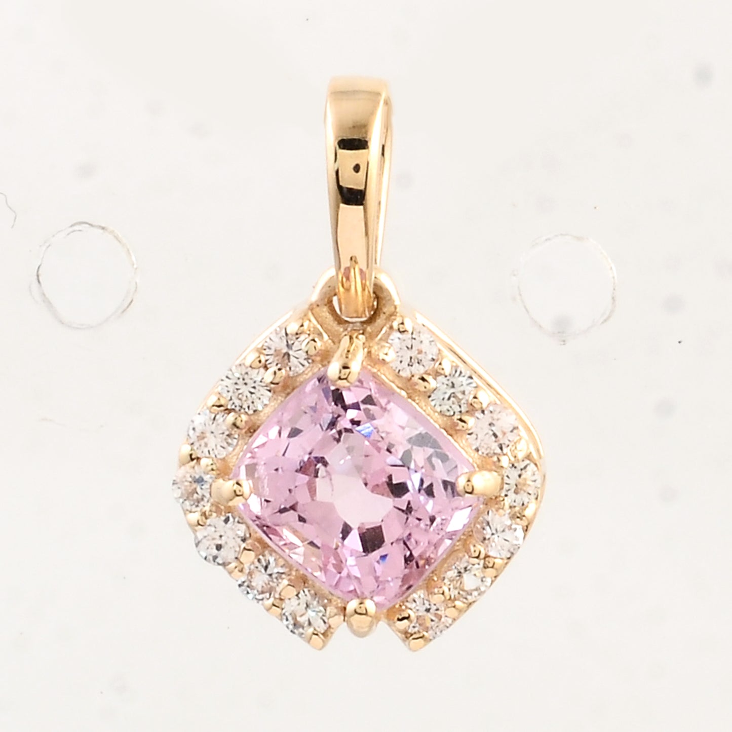 1.02 Ct Square Spinel 14K Gold Pendant