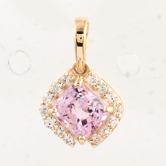 1.02 Ct Square Spinel 14K Gold Pendant