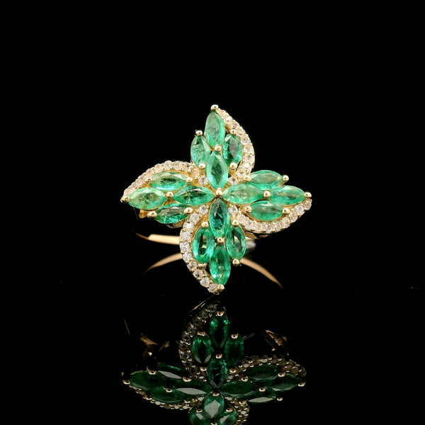 1.16 Ct Marquise Emerald 14K Gold Ring