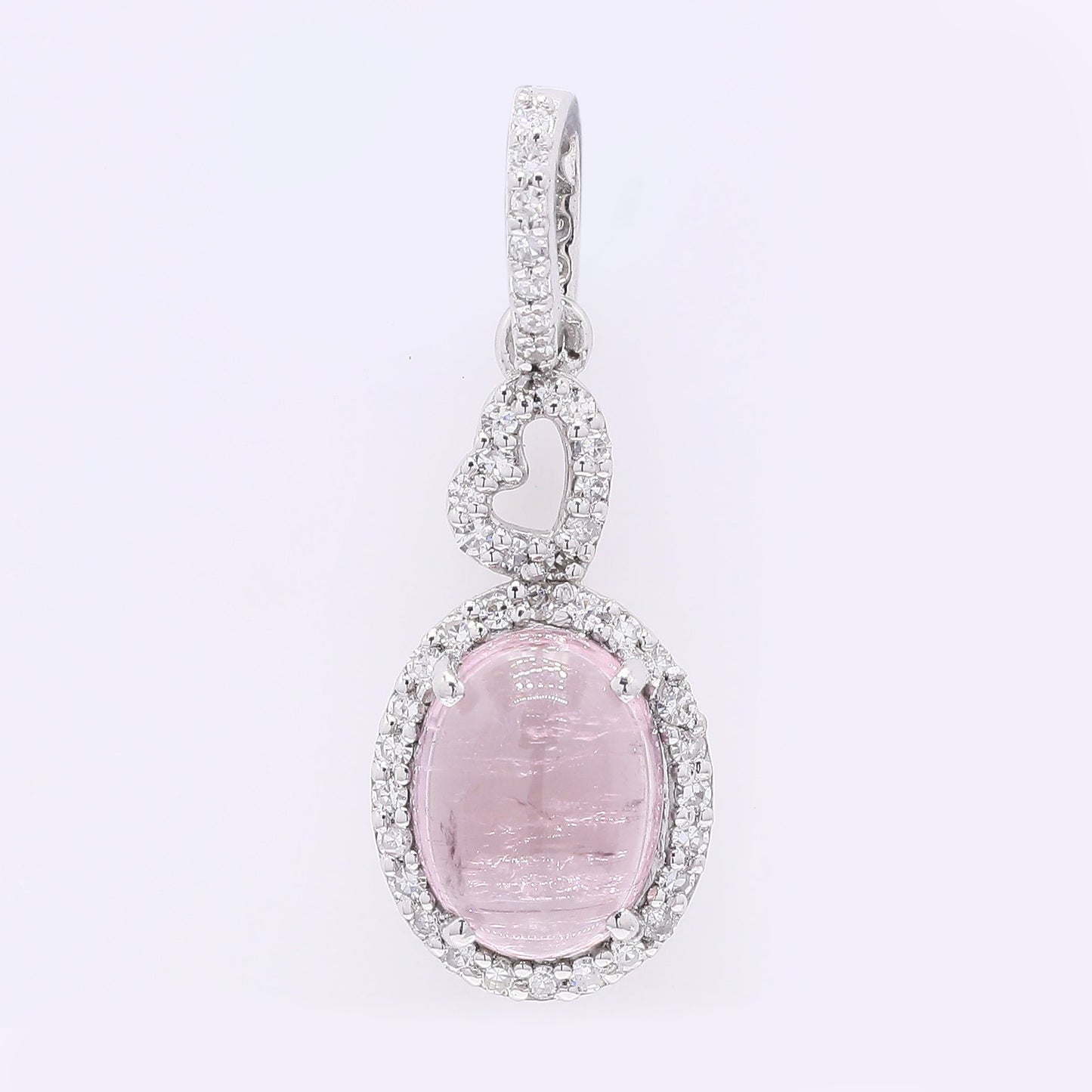 1.55 Ct Oval Cabochon Cut Natural Tourmaline 950 Platinum Pendant