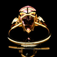 6.45 Ct Pear Kunzite 14K Gold Ring