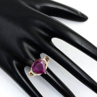 6.81 Ct Pear Mixed Cut Natural Corundum Ruby 14K Gold Ring