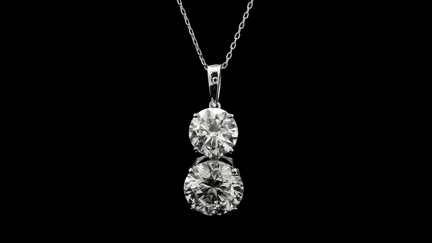 4.89 Ct Round Lab Grown Diamond 14K Gold Pendant