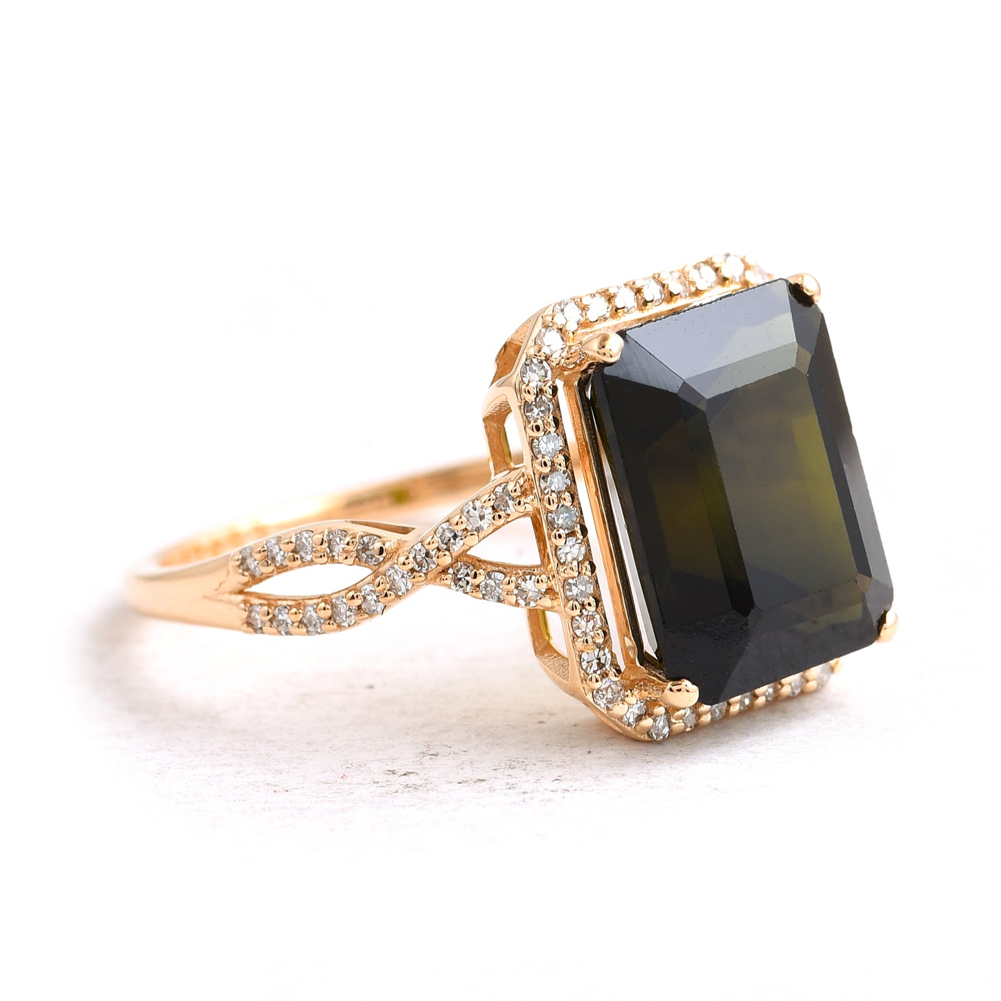 4.77 Ct Octagon Tourmaline 14K Gold Ring