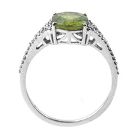2.40 Ct Cushion Mixed Cut Natural Green Sapphire 950 Platinum Ring