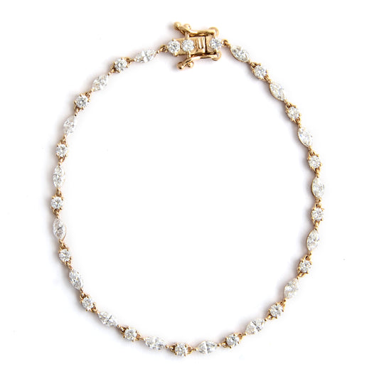2.82 Carats Lab Grown Diamond 14K Gold Bracelet