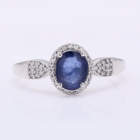 1.16 Ct Oval Mixed Cut Natural Sapphire 950 Platinum Ring