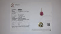 3.85 Ct Pear Mixed Cut Natural Corundum Ruby 14K Gold Pendant