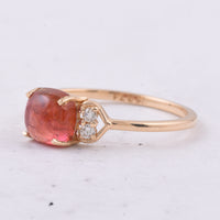 1.72 Ct Cushion Cabochon Cut Natural Spinel 14K Gold Ring