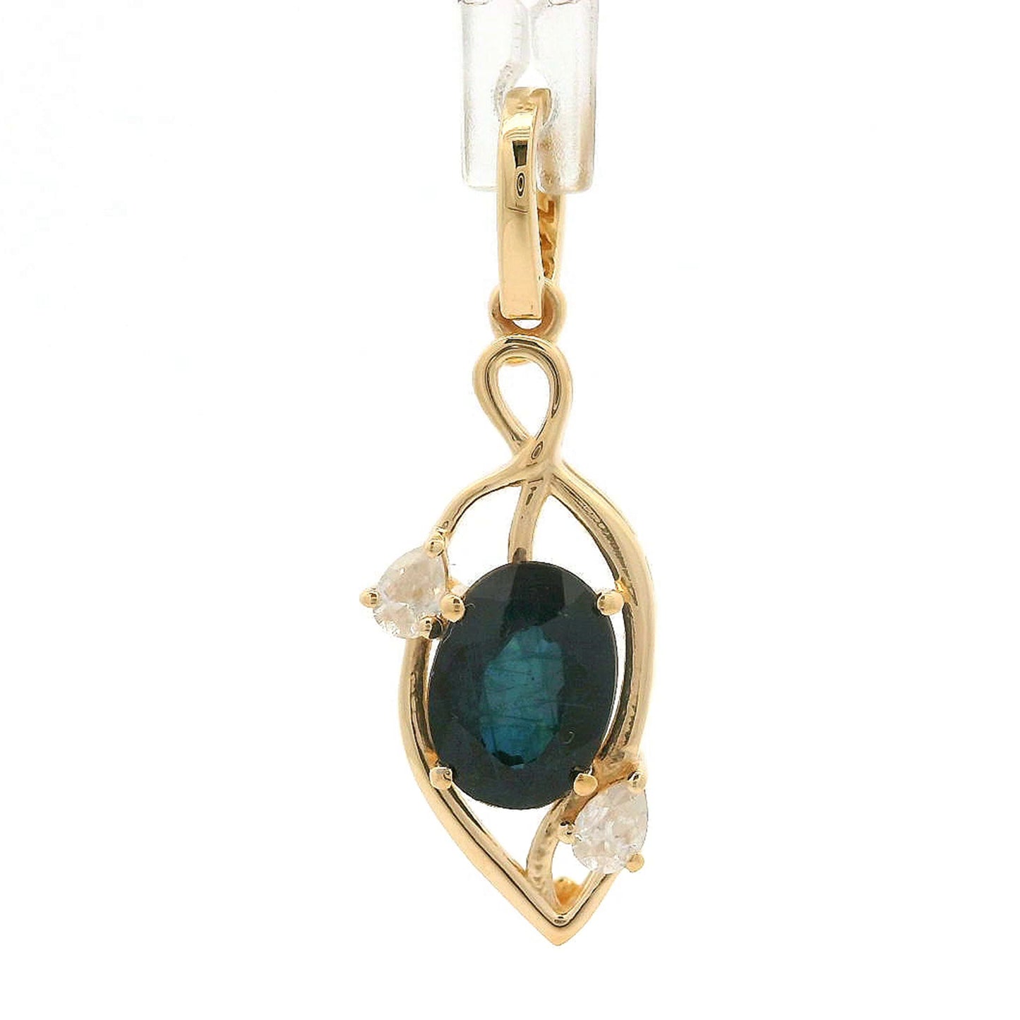 1.32 Ct Oval Sapphire 14K Gold Pendant