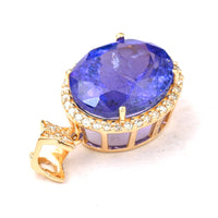 4.62 Ct Oval Mixed Cut Natural Tanzanite 14K Gold Pendant