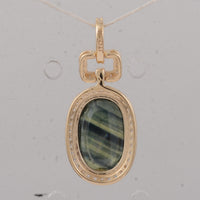 2.68 Ct Cushion Sapphire 9K Gold Pendant