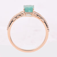1.20 Ct Octagon Step Cut Natural Emerald 14K Gold Ring