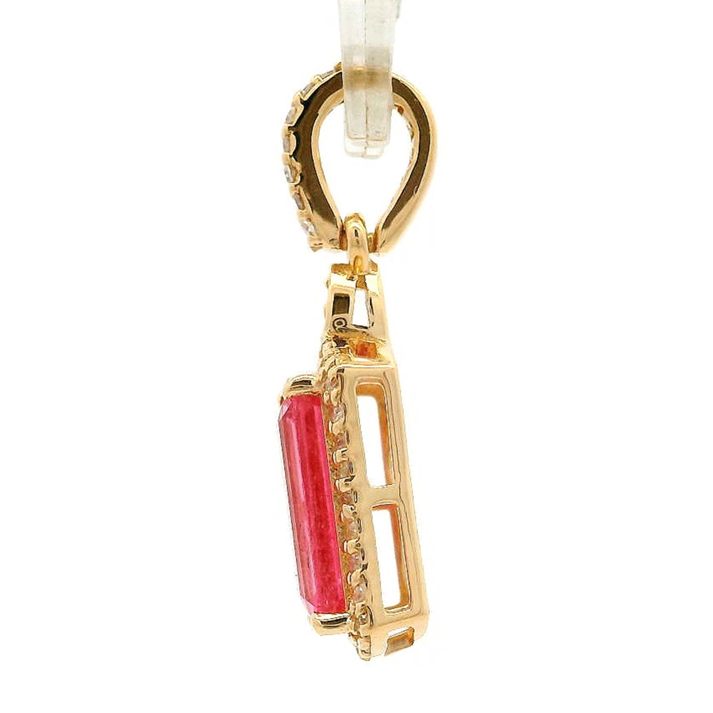 0.96 Ct Octagon Tourmaline 14K Gold Pendant