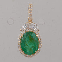 1.71 Ct Oval Emerald 9K Gold Pendant