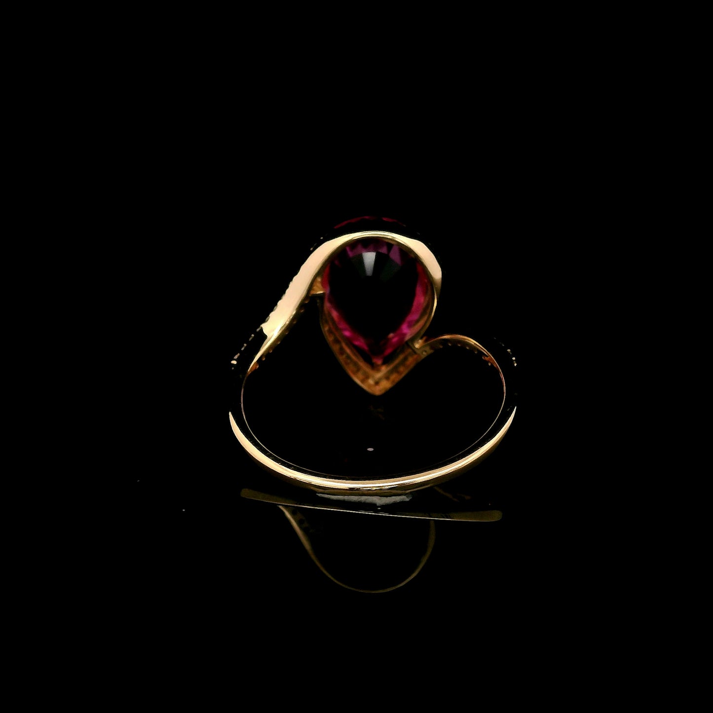4.05 Ct Pear Mixed Cut Lab Grown Pink Sapphire 14K Gold Ring