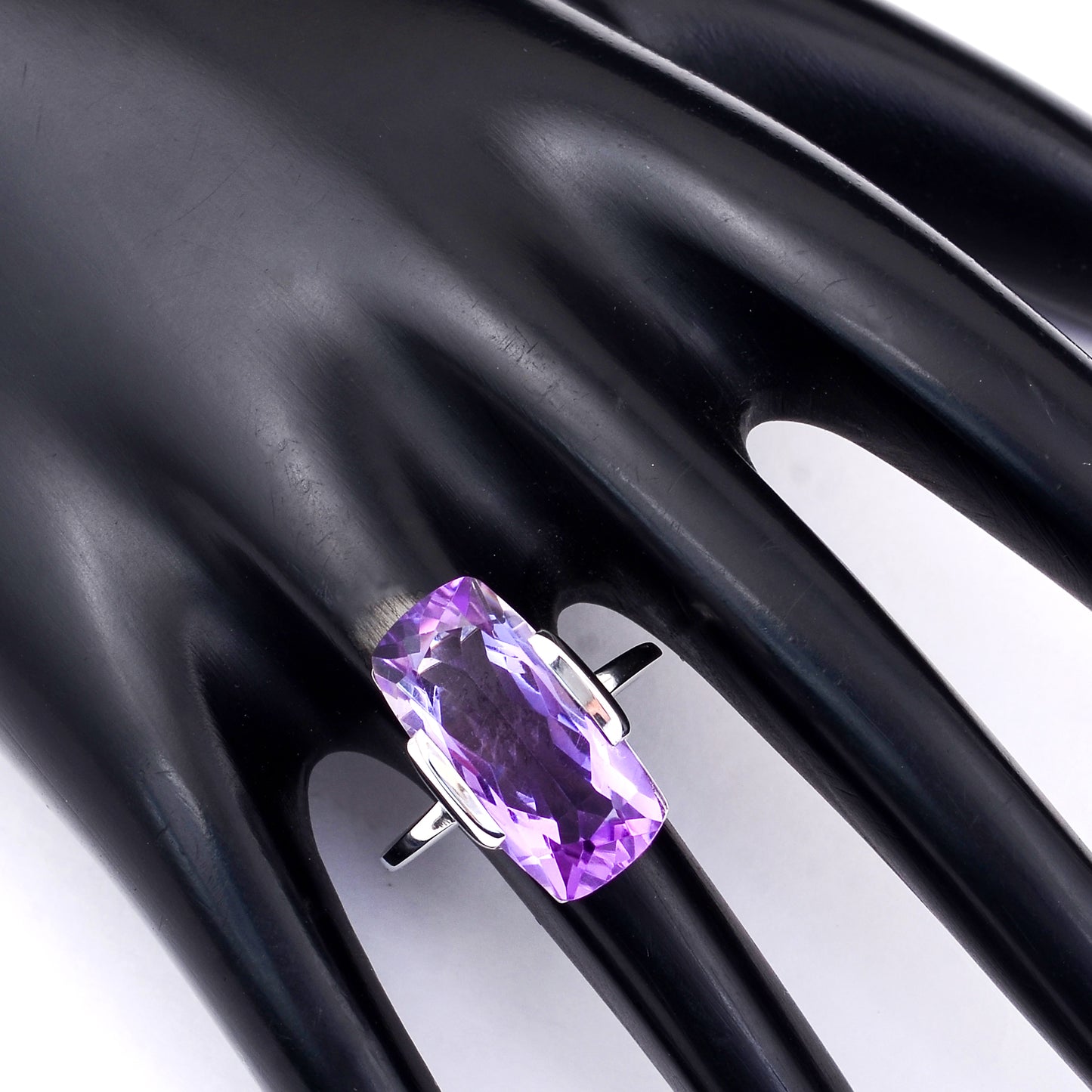 9.88 Ct Cushion Amethyst 925 Sterling Silver Ring