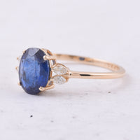 1.84 Ct Oval Natural Sapphire 14K Gold Ring