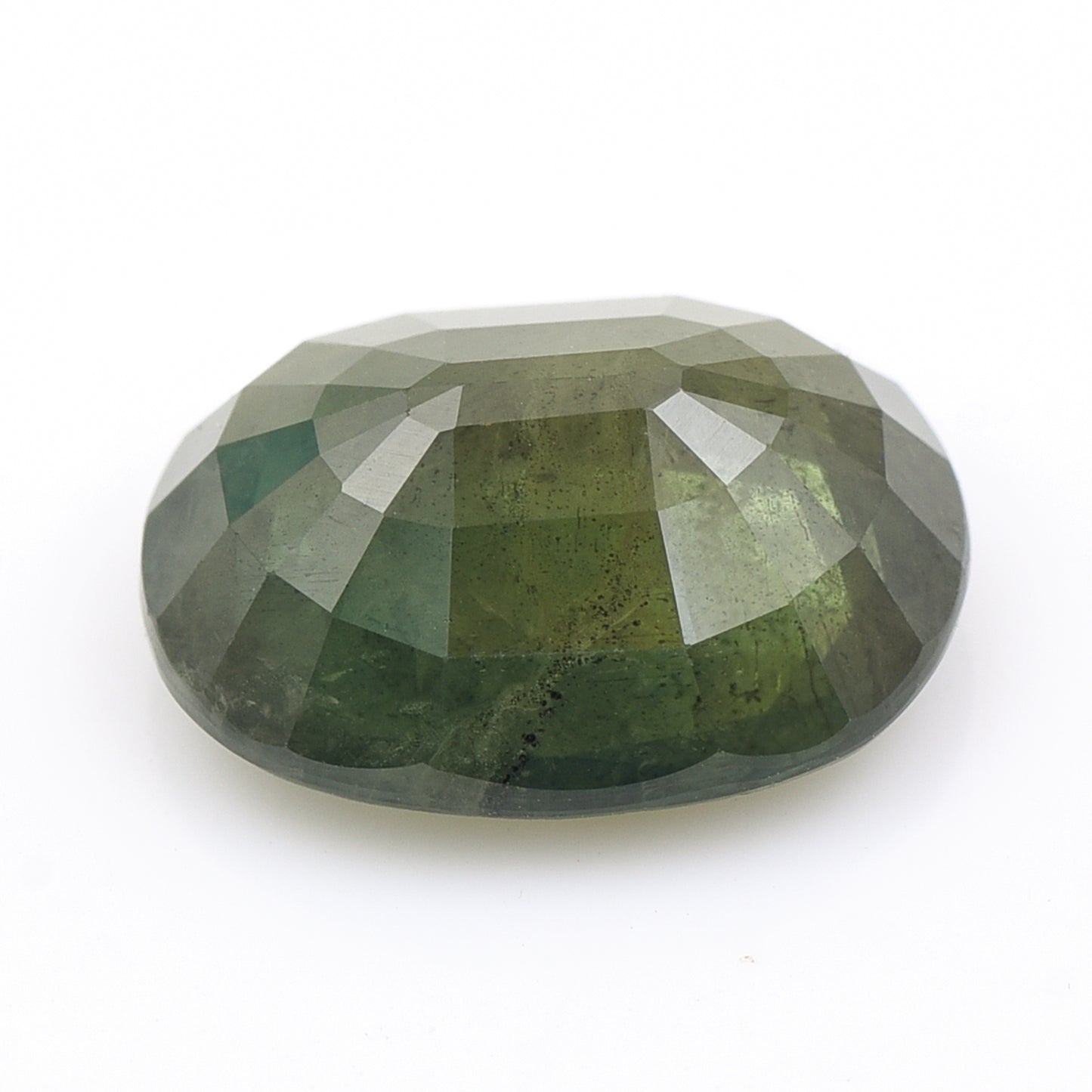 6.11 Natural Corundum Green Sapphire Oval Mixed Cut Gemstone
