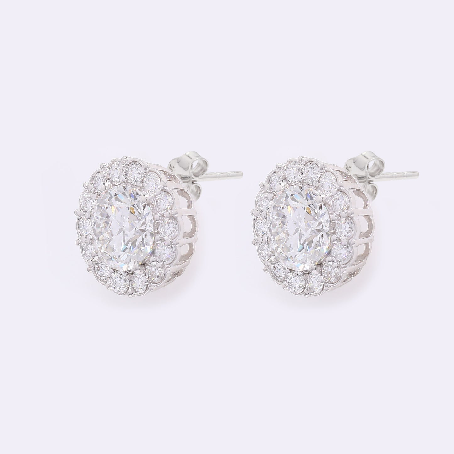 4.18 Carats Lab Grown Diamond 14K Gold Earrings