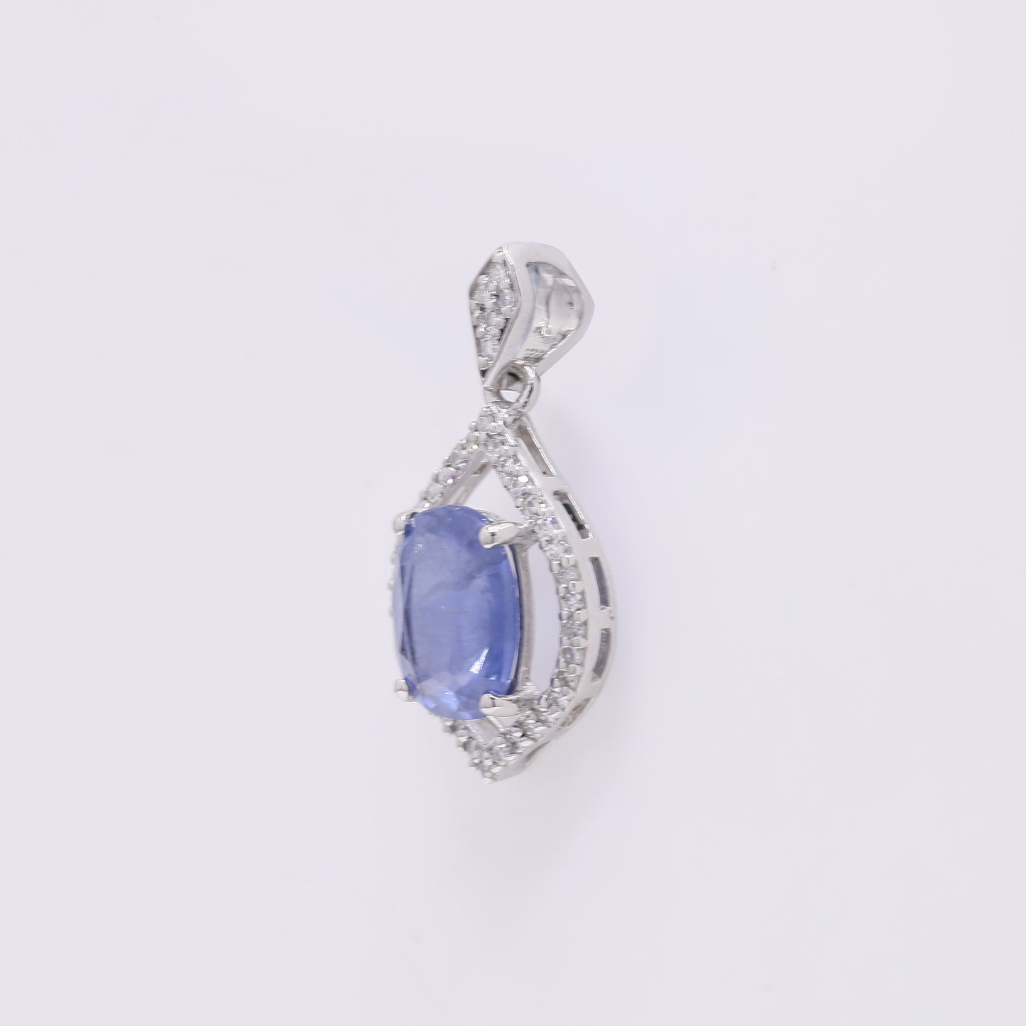 2.00 Ct Cushion Mixed Cut Natural Sapphire 950 Platinum Pendant