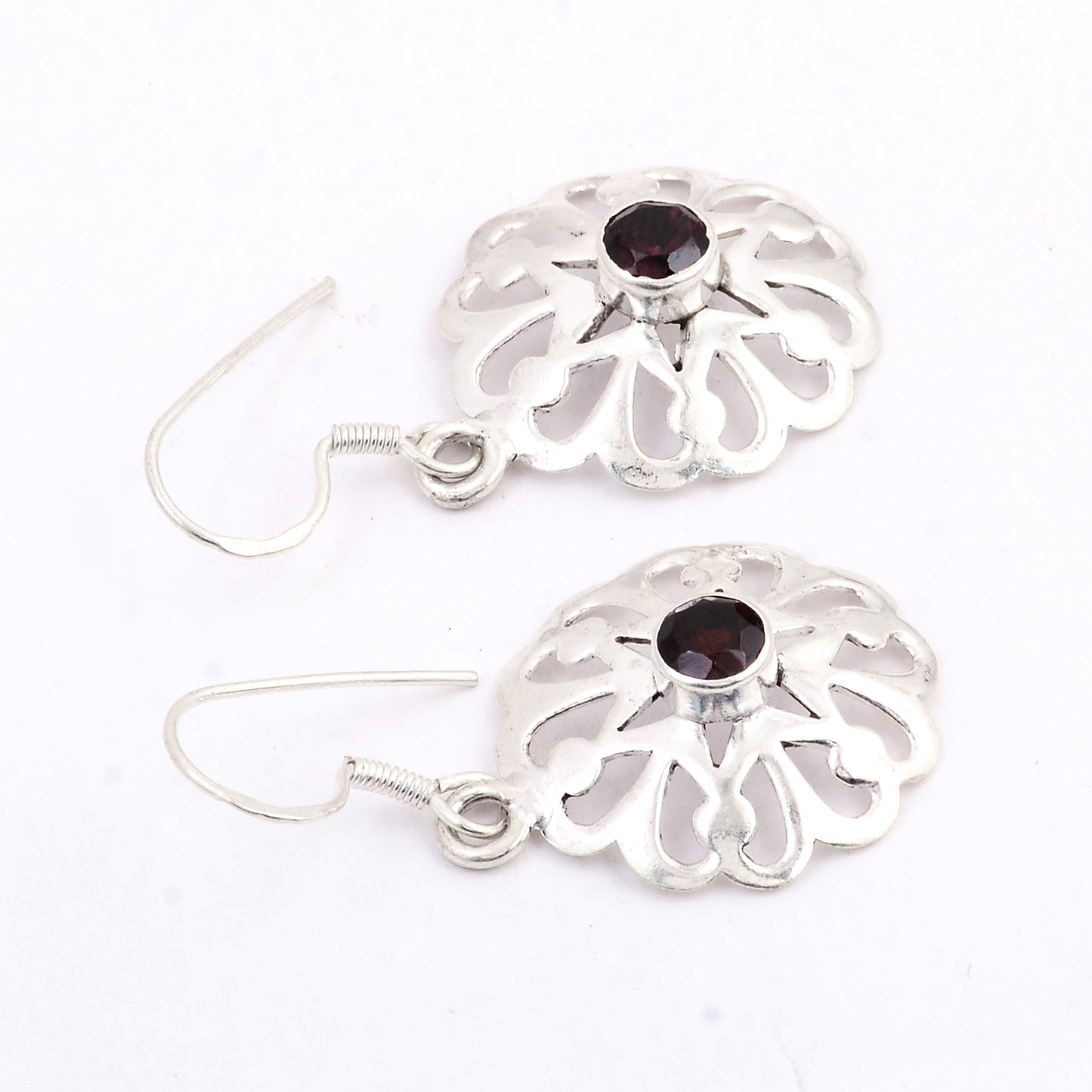 3.02 Ct Garnet 925 Sterling Silver Earrings
