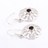 3.02 Ct Garnet 925 Sterling Silver Earrings