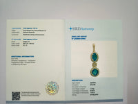 1.14 Ct Oval, Round Natural Emerald 14K Gold Pendant