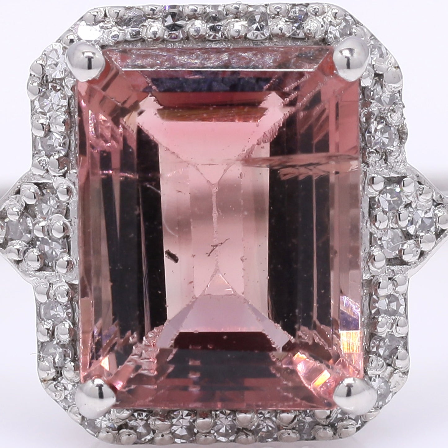 2.77 Ct Octagon Step Cut Natural Tourmaline 950 Platinum Ring