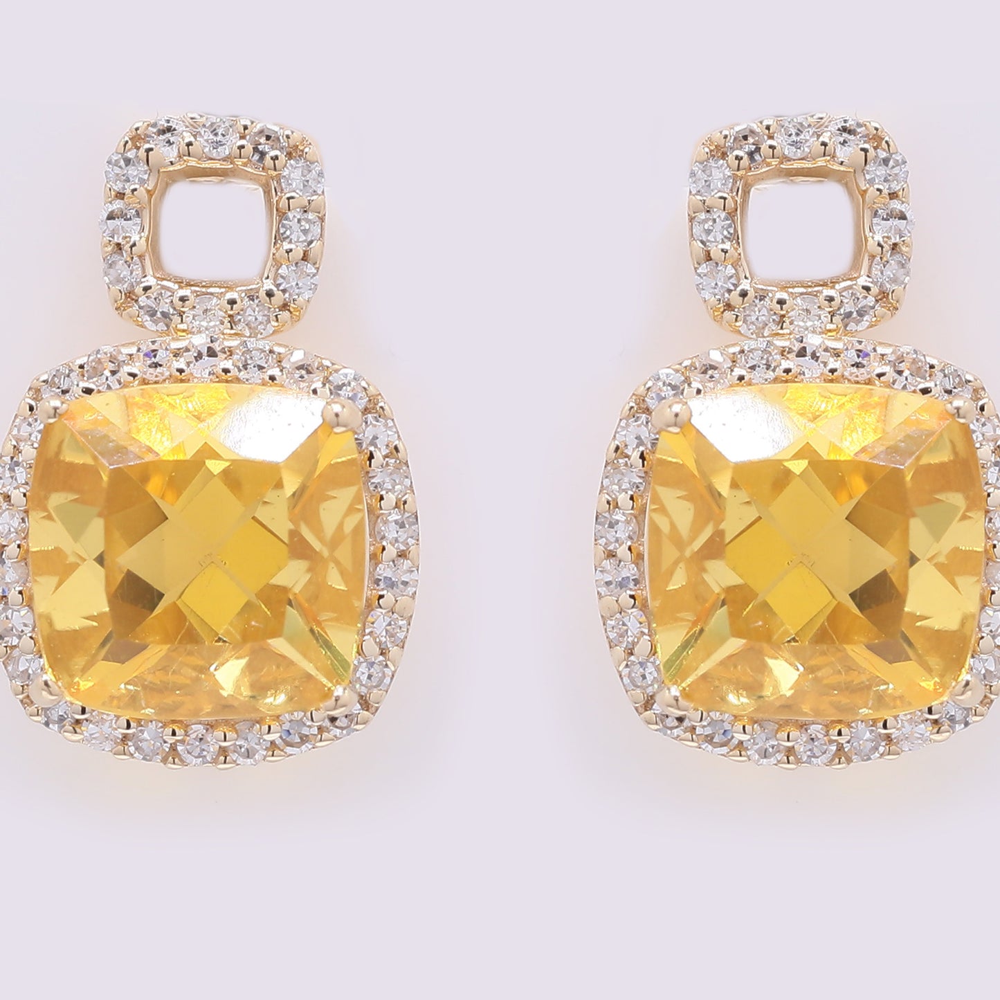 2.12 Ct Cushion Mixed Cut Natural Fire Opal 14K Gold Earrings