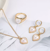 Imitation Pearl Gold Plated Brass Pendant