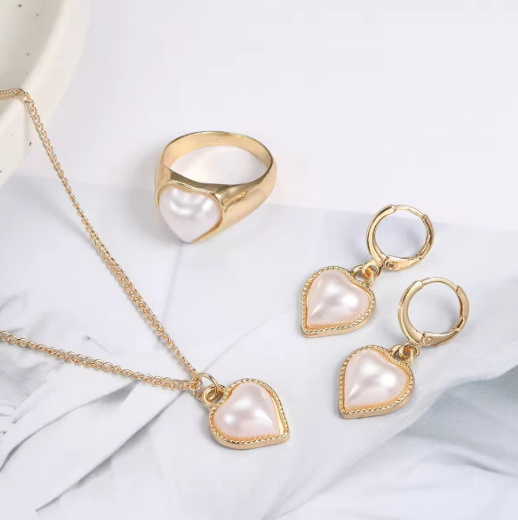 Imitation Pearl Gold Plated Brass Pendant