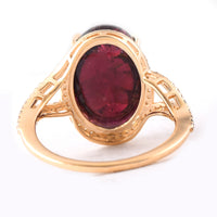 10.50 Ct Oval Cabochon Cut Natural Tourmaline 14K Gold Ring