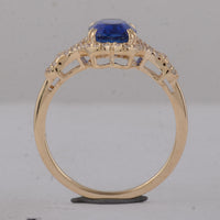 2.51 Ct Cushion Sapphire 9K Gold Ring