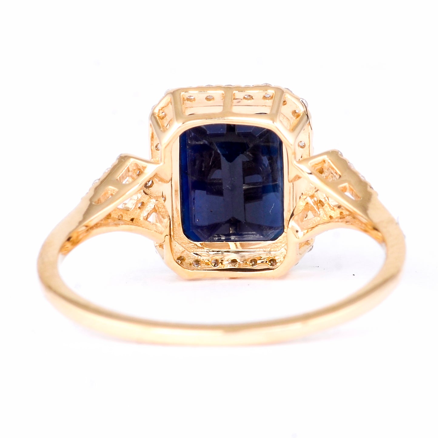 2.34 Ct Octagon Natural Sapphire 14K Gold Ring