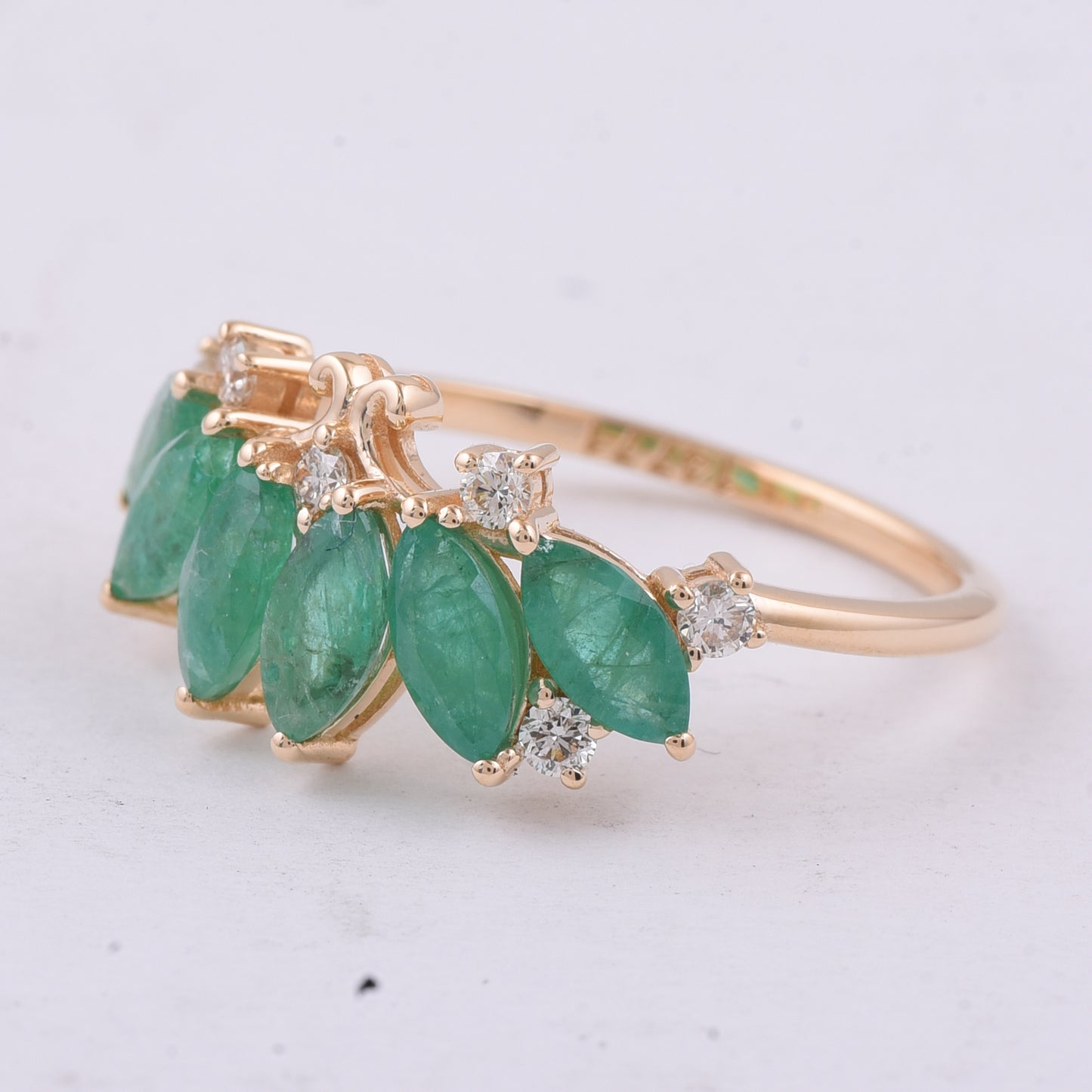 1.73 Ct Marquise Natural Emerald 14K Gold Ring