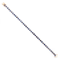 6.35 Ct Oval Sapphire 14K Gold Bracelet