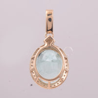 3.80 Ct Oval Mixed Cut Natural Emerald 14K Gold Pendant