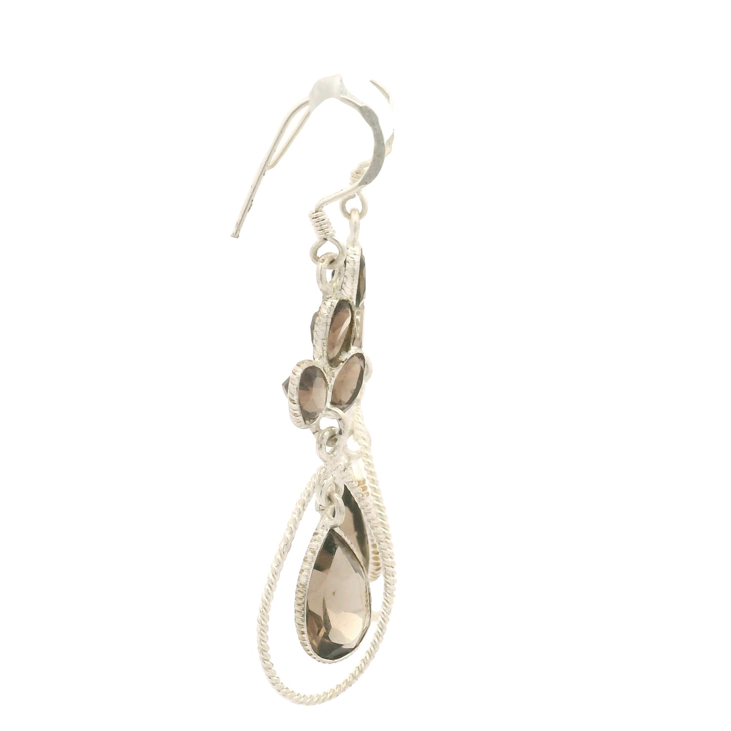 10.45 Ct Smoky Quartz 925 Sterling Silver Earrings
