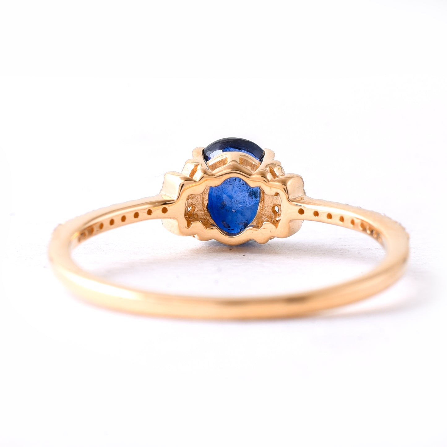 1.12 Ct Oval Mixed Cut Natural Sapphire 14K Gold Ring