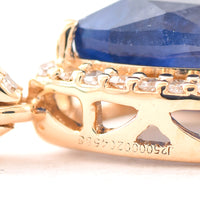 1.72 Ct Pear Mixed Cut Natural Sapphire 14K Gold Pendant
