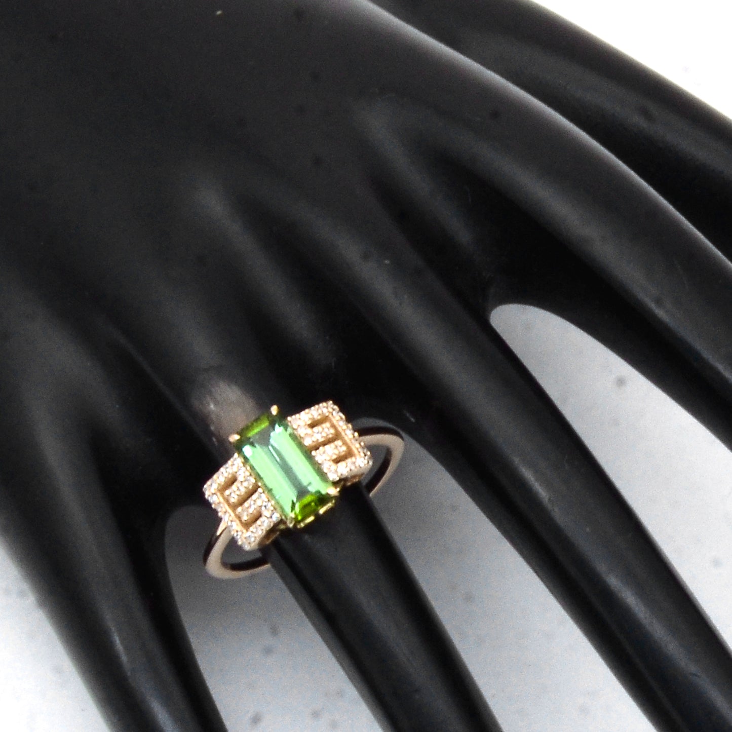 1.69 Ct Octagon Step Cut Natural Tourmaline 14K Gold Ring