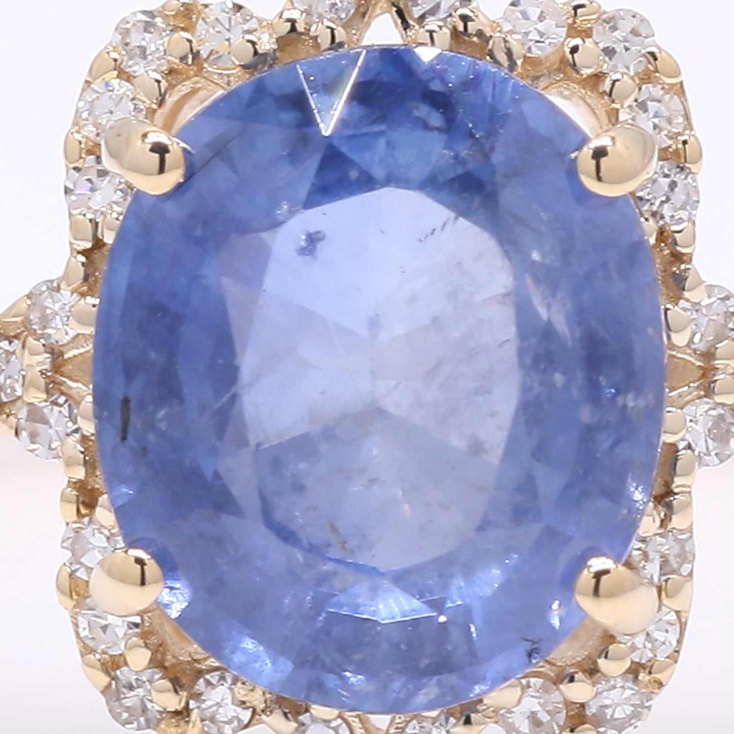 2.97 Ct Oval Mixed Cut Natural Sapphire 14K Gold Ring