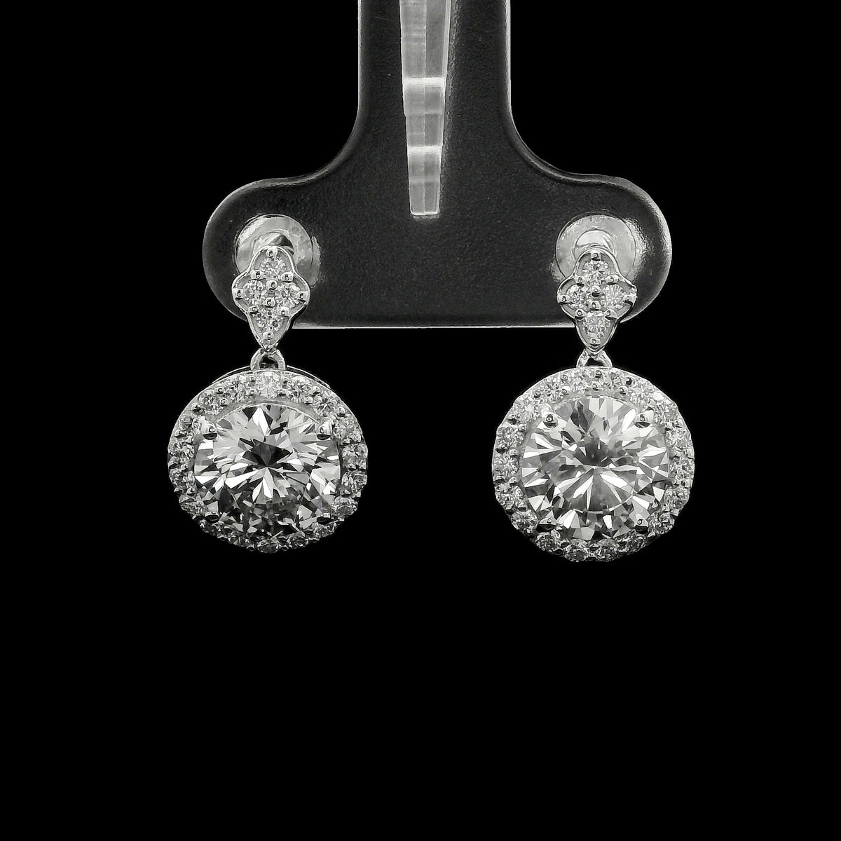 3.58 Carats Lab Grown Diamond 14K Gold Earrings