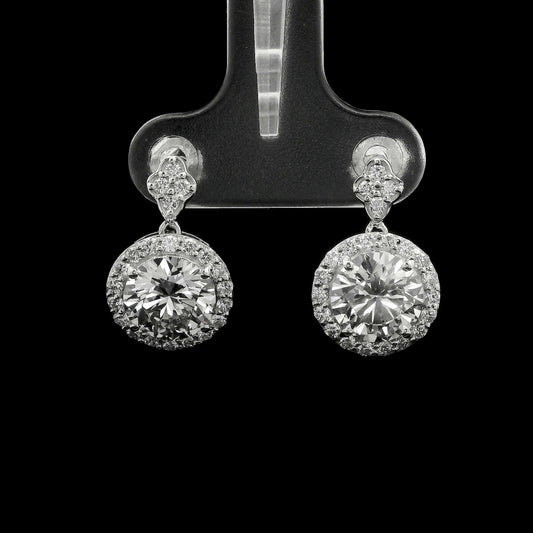 3.58 Carats Lab Grown Diamond 14K Gold Earrings
