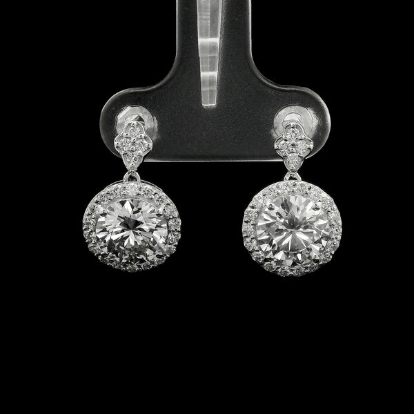 3.58 Carats Lab Grown Diamond 14K Gold Earrings