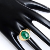 9.88 Carat Natural Beryl Emerald 14K Gold Ring