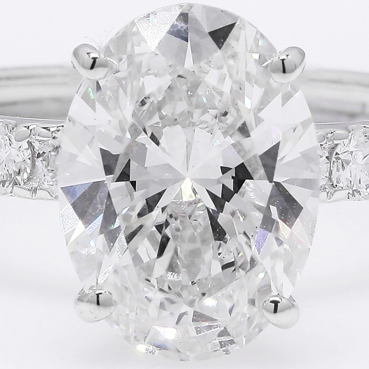 3.19 Ct Oval Brilliant Lab Grown Diamond 14K Gold Ring